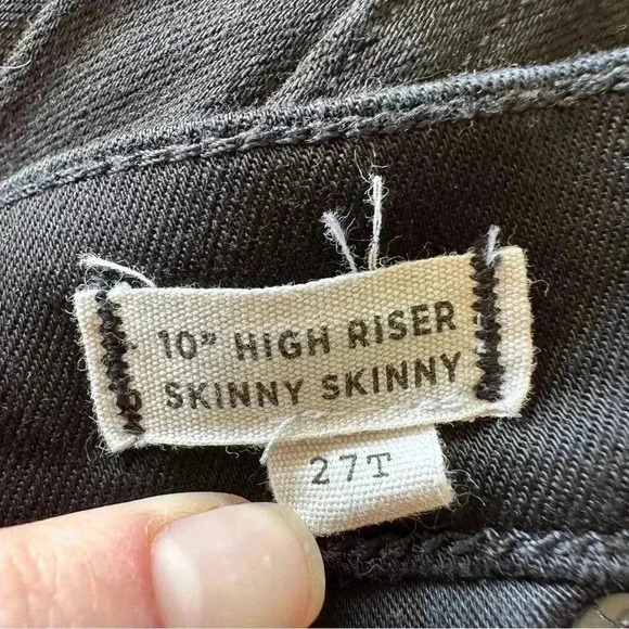 NWOT New Madewell 10” High Riser Skinny Skinny Black Jeans 27 Tall - Picture 5 of 7